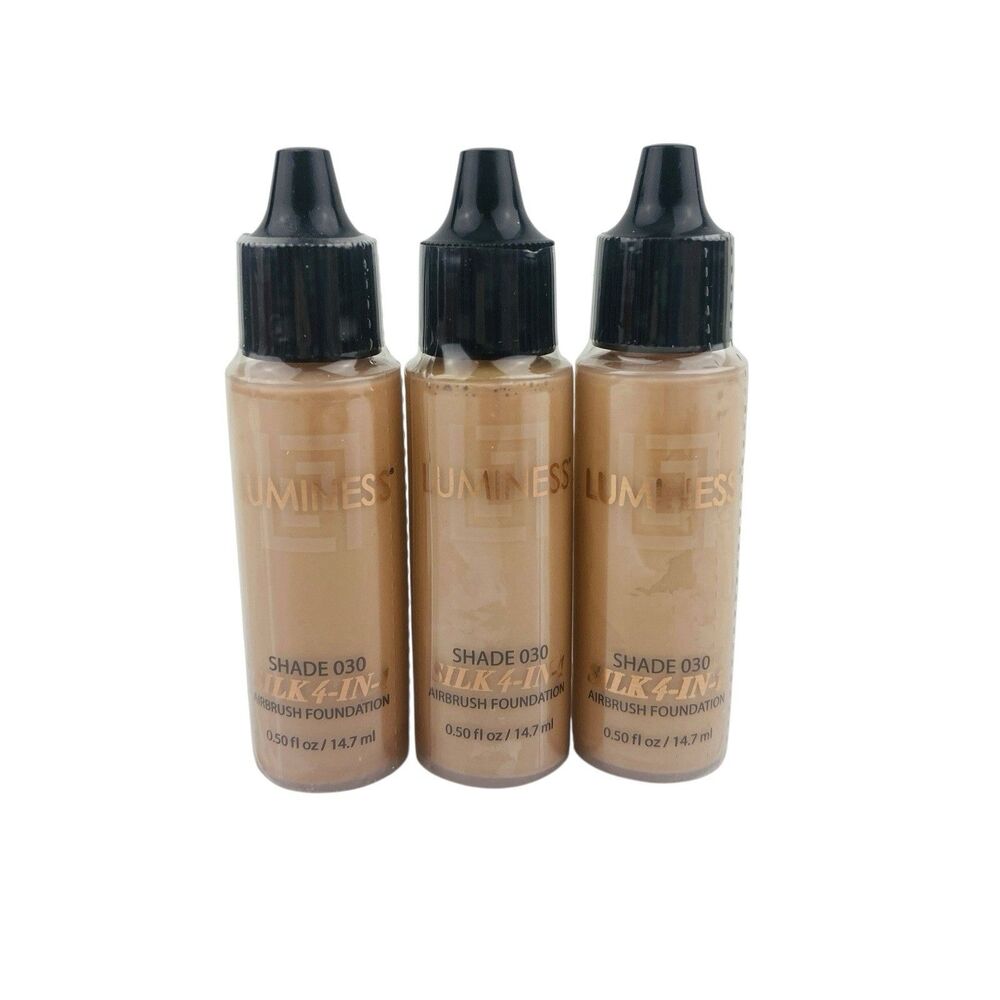 Luminess Advanced Shade 030 Silk 4-In-1 Airbrush Foundation 3 x .5 oz NEW Sealed